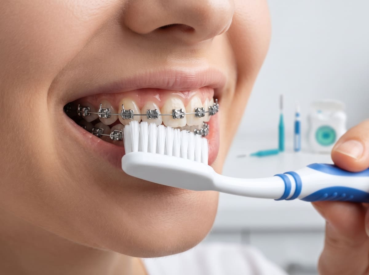 دليل تنظيف الأسنان بعد تركيب التقويم الثابت خطوة بخطوة